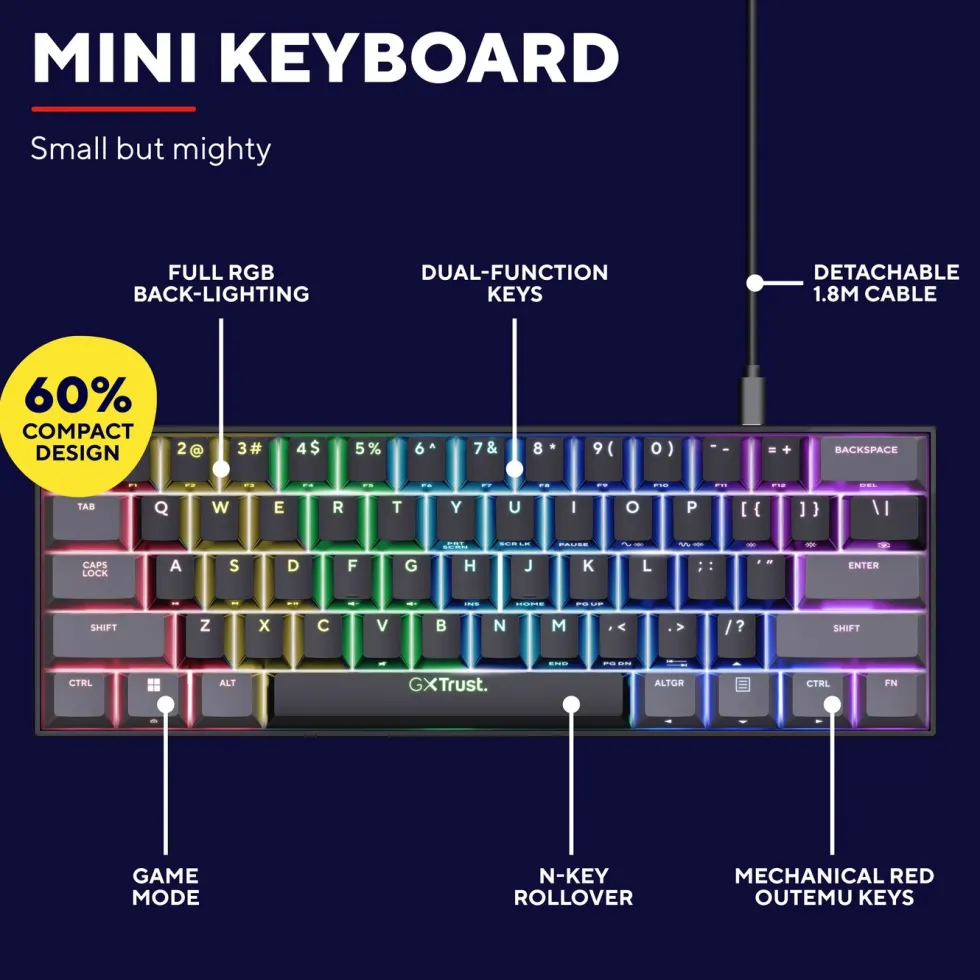 GXTrust Acira GXT867 Tastatur 60 %
