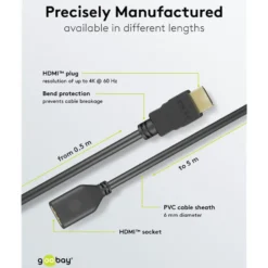 HDMI-forlengelseskabel 4K/60 Hz 5 m