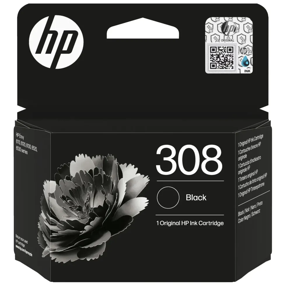 HP 308 Svart blekkpatron
