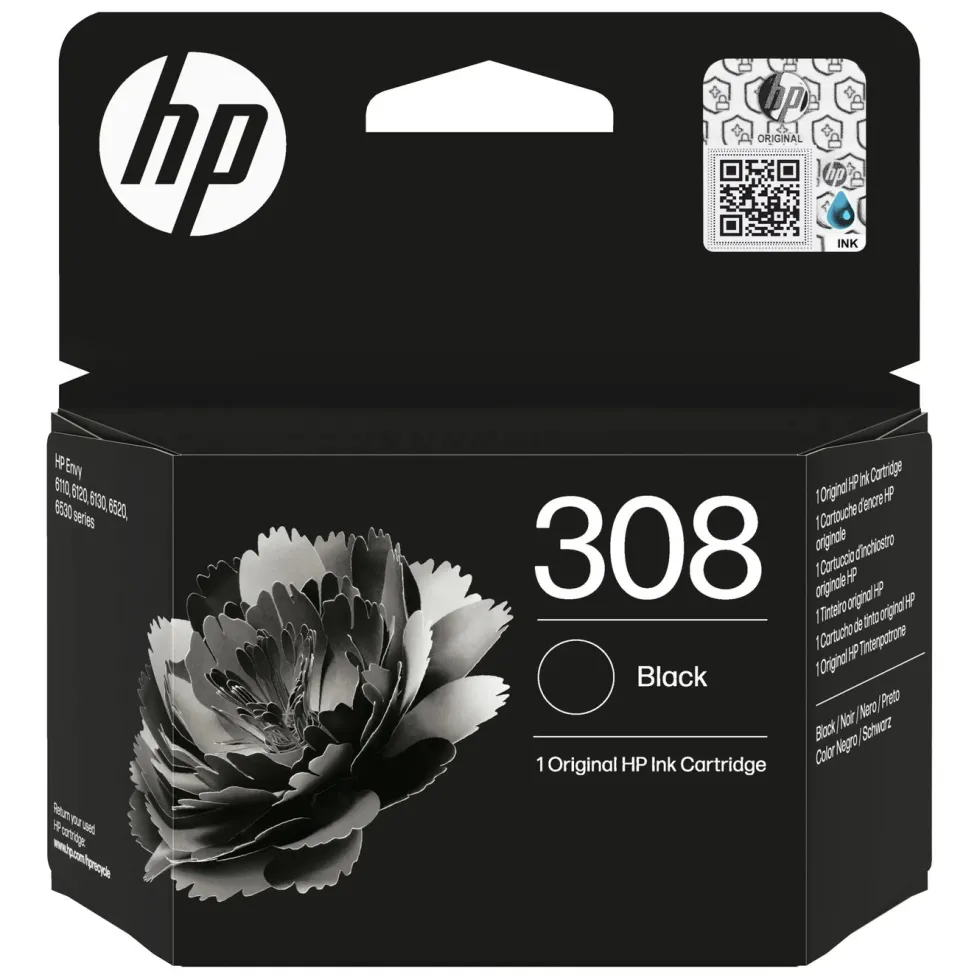 HP 308 Svart blekkpatron