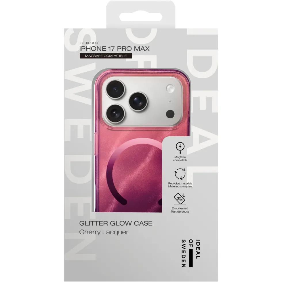 IDEAL OF SWEDEN Clear MagSafe Case – mobildeksel til iPhone 17 Pro Max Cherry Lacquer