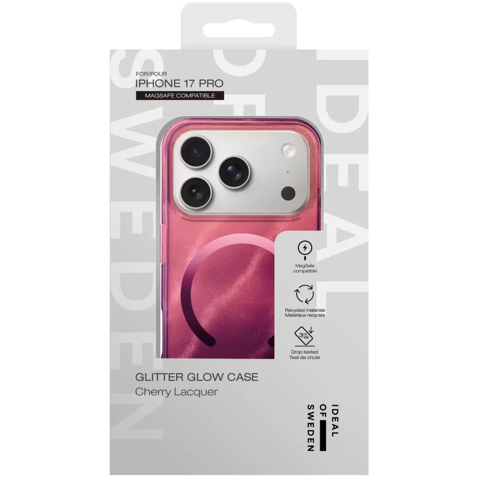 IDEAL OF SWEDEN Clear MagSafe Case – mobildeksel til iPhone 17 Pro Cherry Lacquer