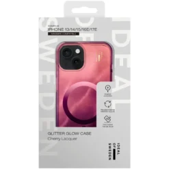 IDEAL OF SWEDEN Clear MagSafe Case – mobildeksel til iPhone 13, 14, 15, 16e og 17e Cherry Lacquer