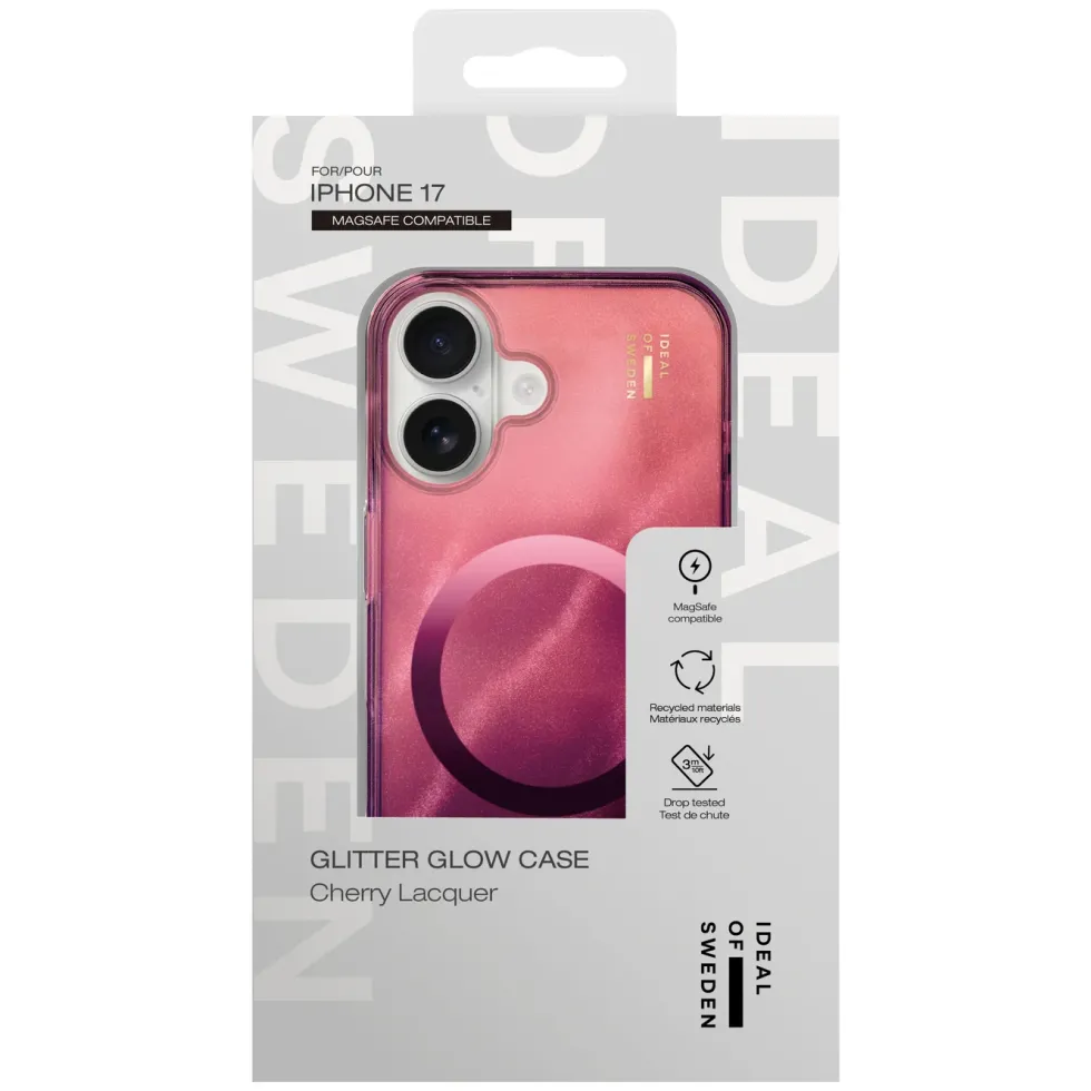 IDEAL OF SWEDEN Clear MagSafe Case – mobildeksel til iPhone 17 Cherry Lacquer