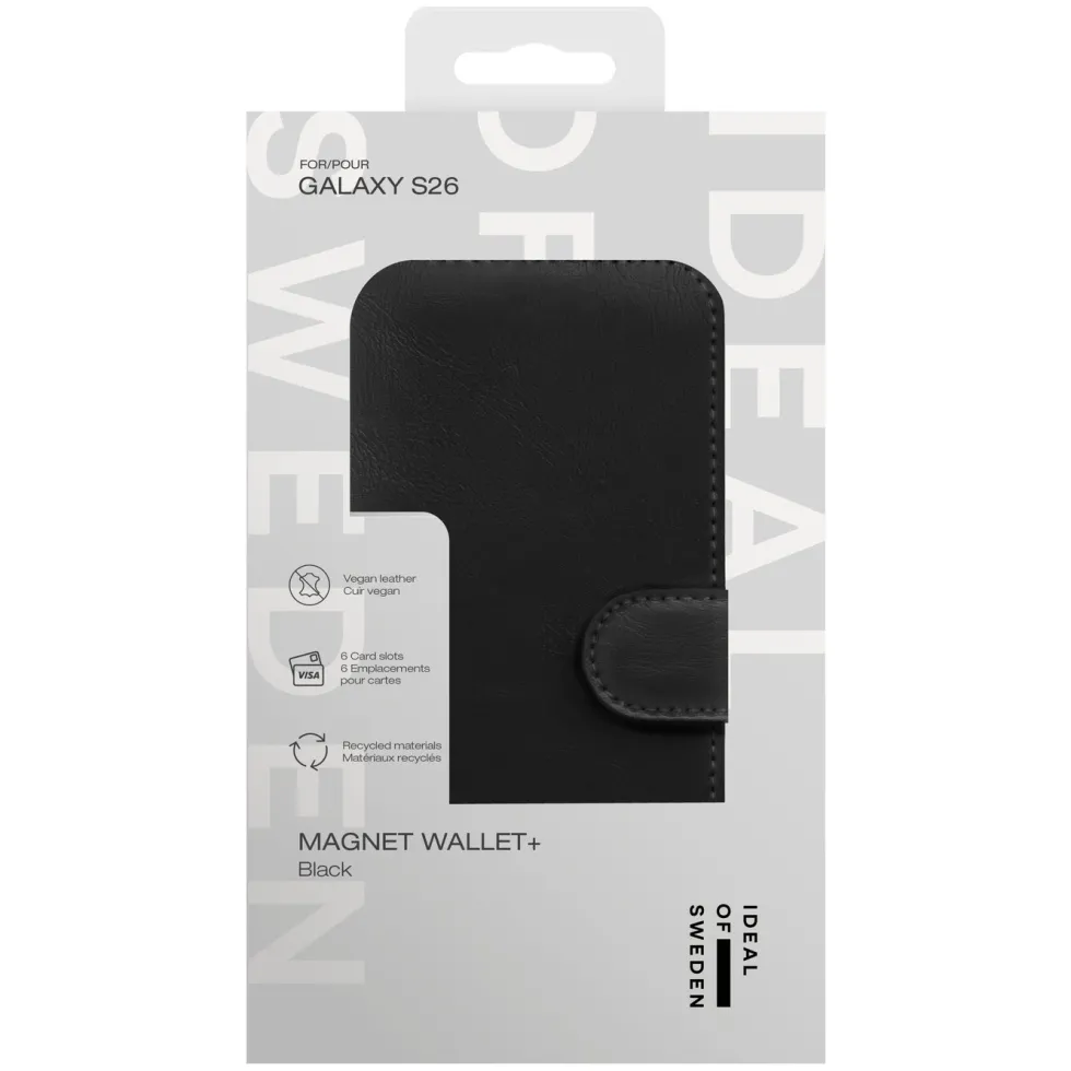 IDEAL OF SWEDEN Magnet Wallet+ - lommebokdeksel til Galaxy S26 Black