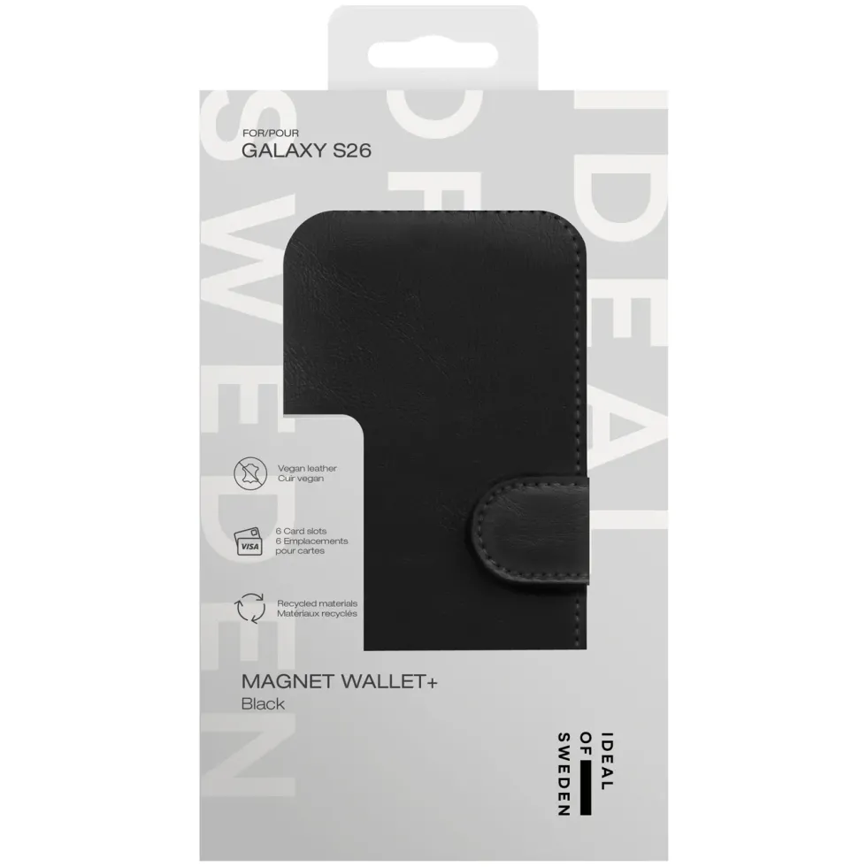 IDEAL OF SWEDEN Magnet Wallet+ - lommebokdeksel til Galaxy S26 Black