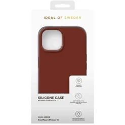 IDEAL OF SWEDEN Silikondeksel for iPhone 15 Dark Amber