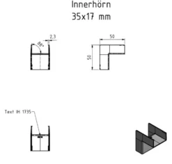 Innerhjørne for kabelkanal 35x17 mm