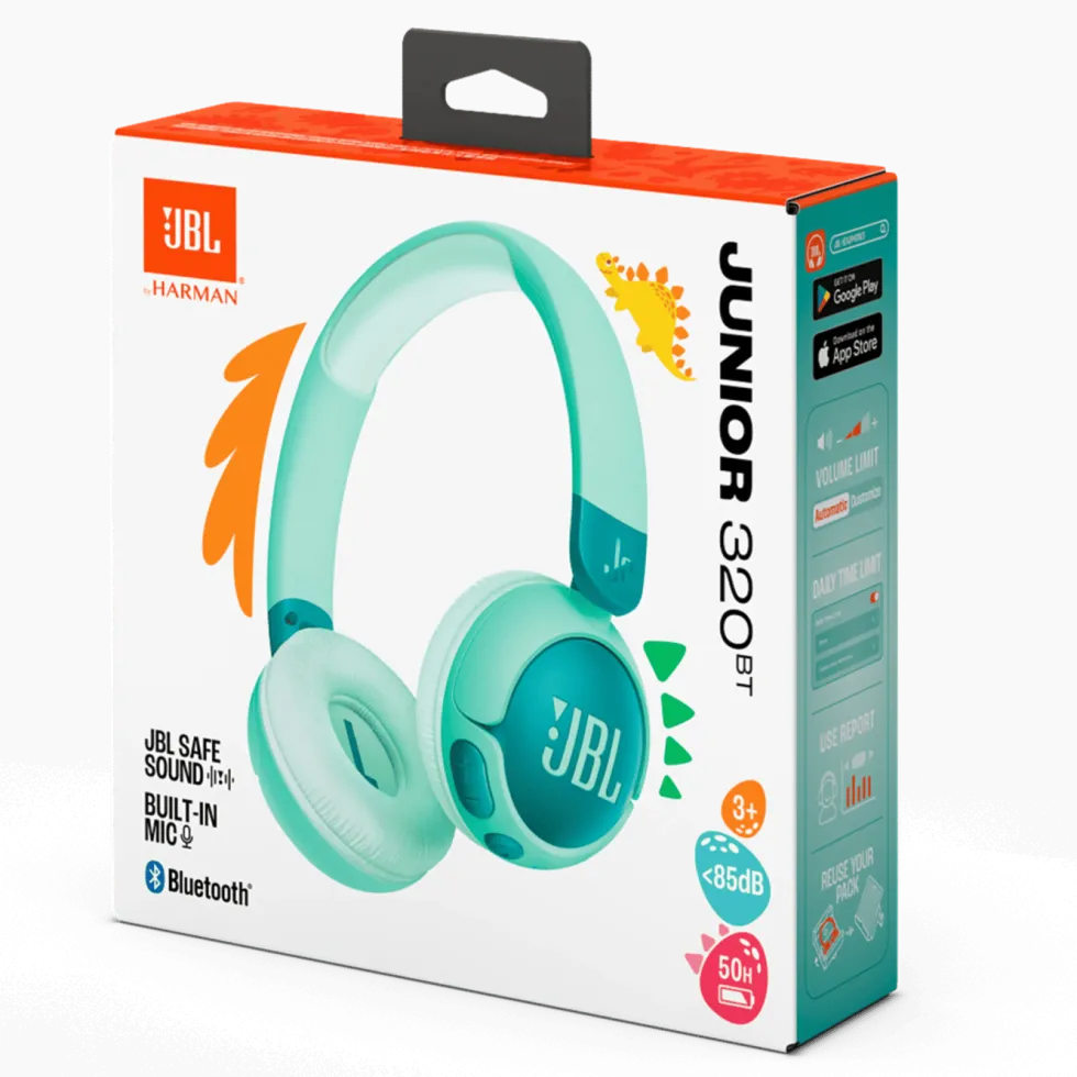 JBL JR320BT Trådløse hodetelefoner med volumbegrensning Grønn