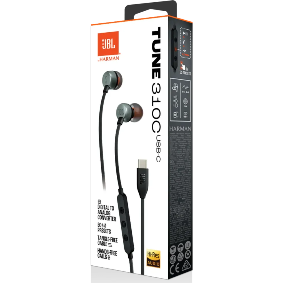JBL Tune 310C Hodetelefoner med USB-C Svart
