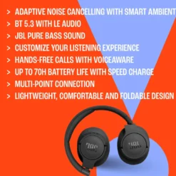 JBL Tune 770NC Trådløse hodetelefoner Svart