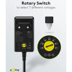 Justerbar strømadapter 3–12 V (DC) 3,6 W