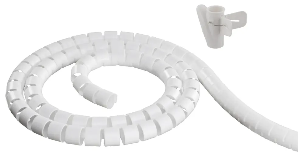 Kabelspiral 25 mm hvit 2,5 m
