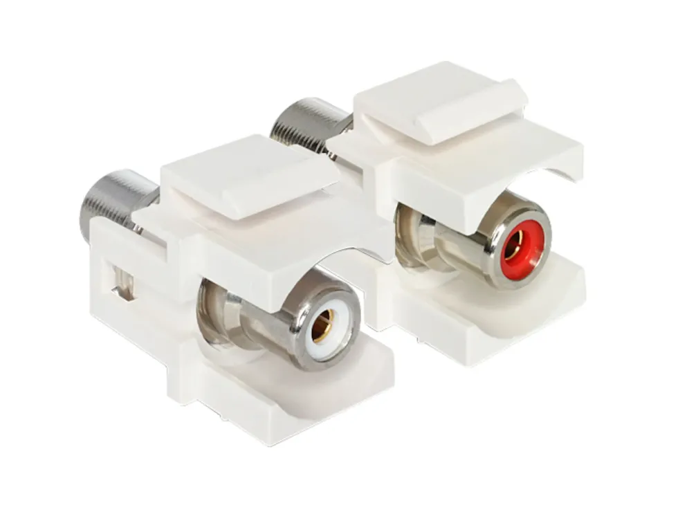 Keystone RCA-modul, rød Hvid
