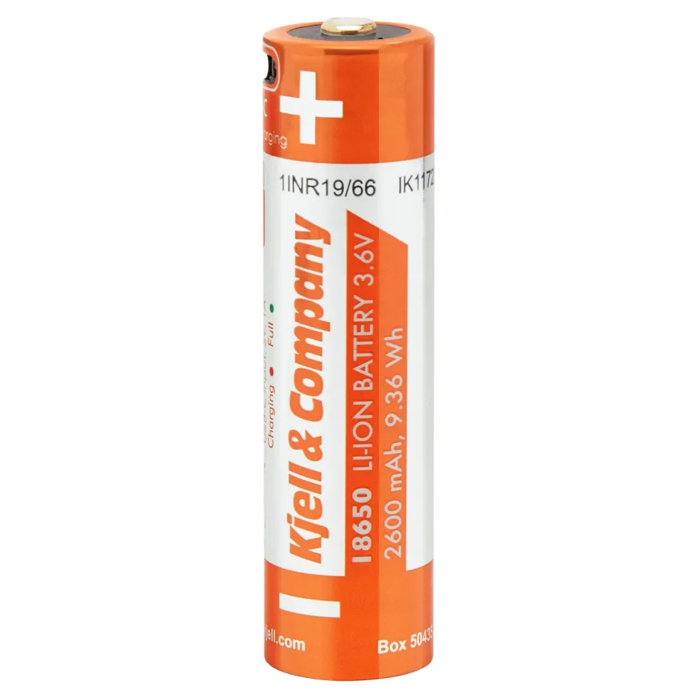 Kjell & Company 18650 Li-ion-batteri med USB-C 2600 mAh