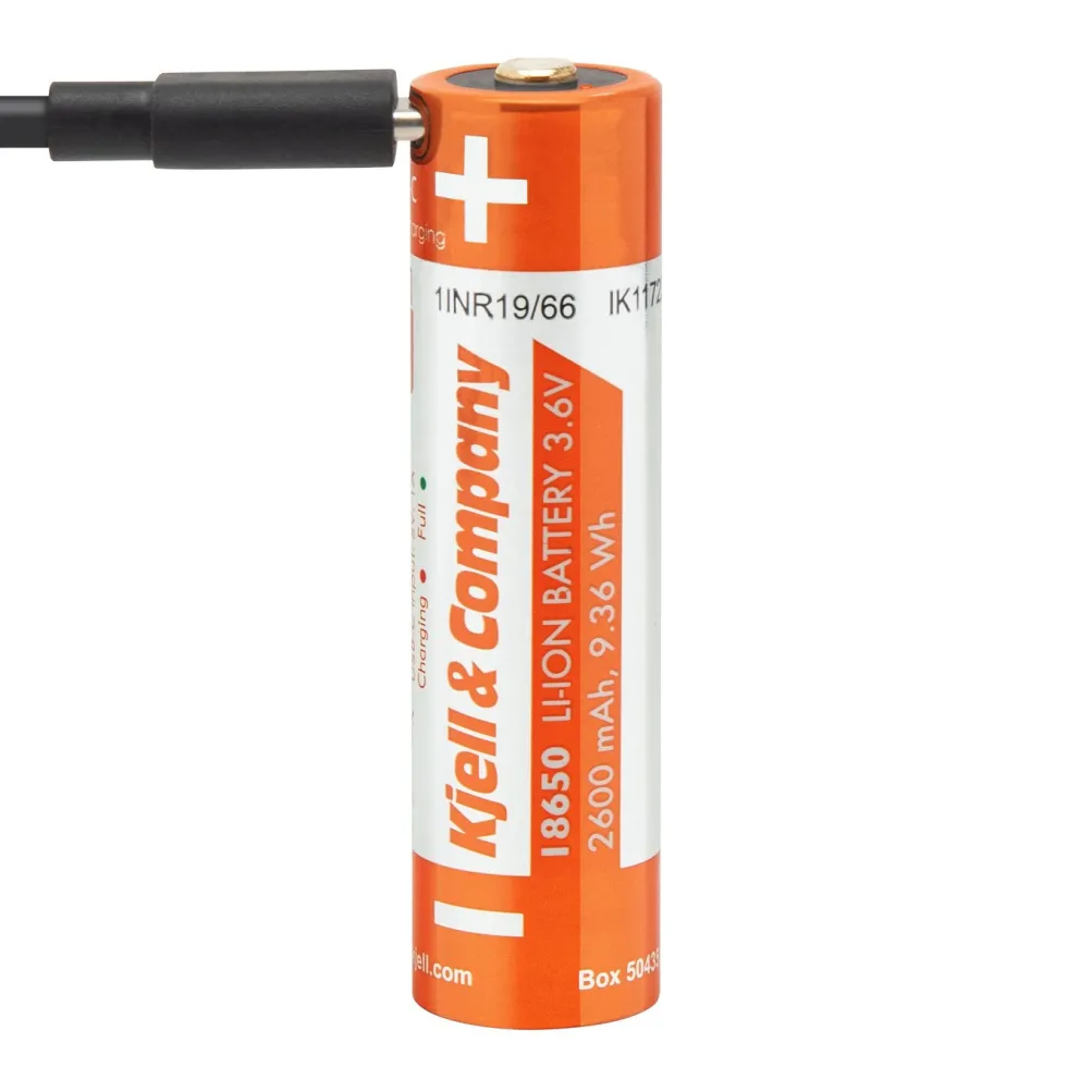 Kjell & Company 18650 Li-ion-batteri med USB-C 2600 mAh