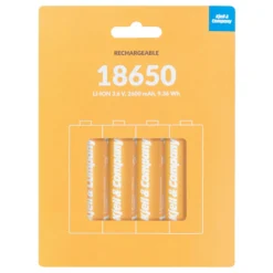 Kjell & Company 18650 Li-ion-batteri 3,6 V 2600 mAh 4-pk.