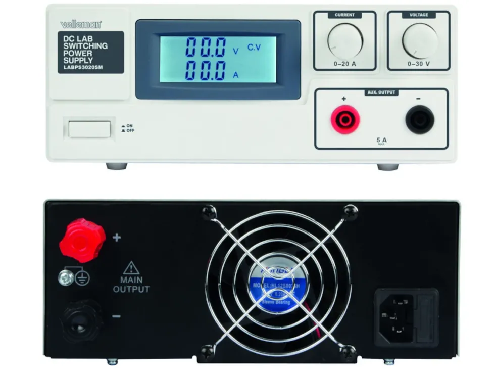 Labstrømforsyning 0-30 V/0-20 A