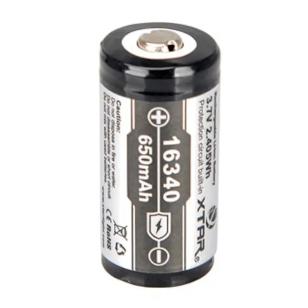 16340 Li-ion-batteri 3,7 V 650 mAh
