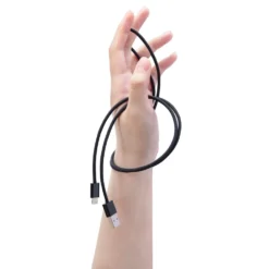 Linocell Flettet USB-A- til Lightning-kabel Svart 1 m