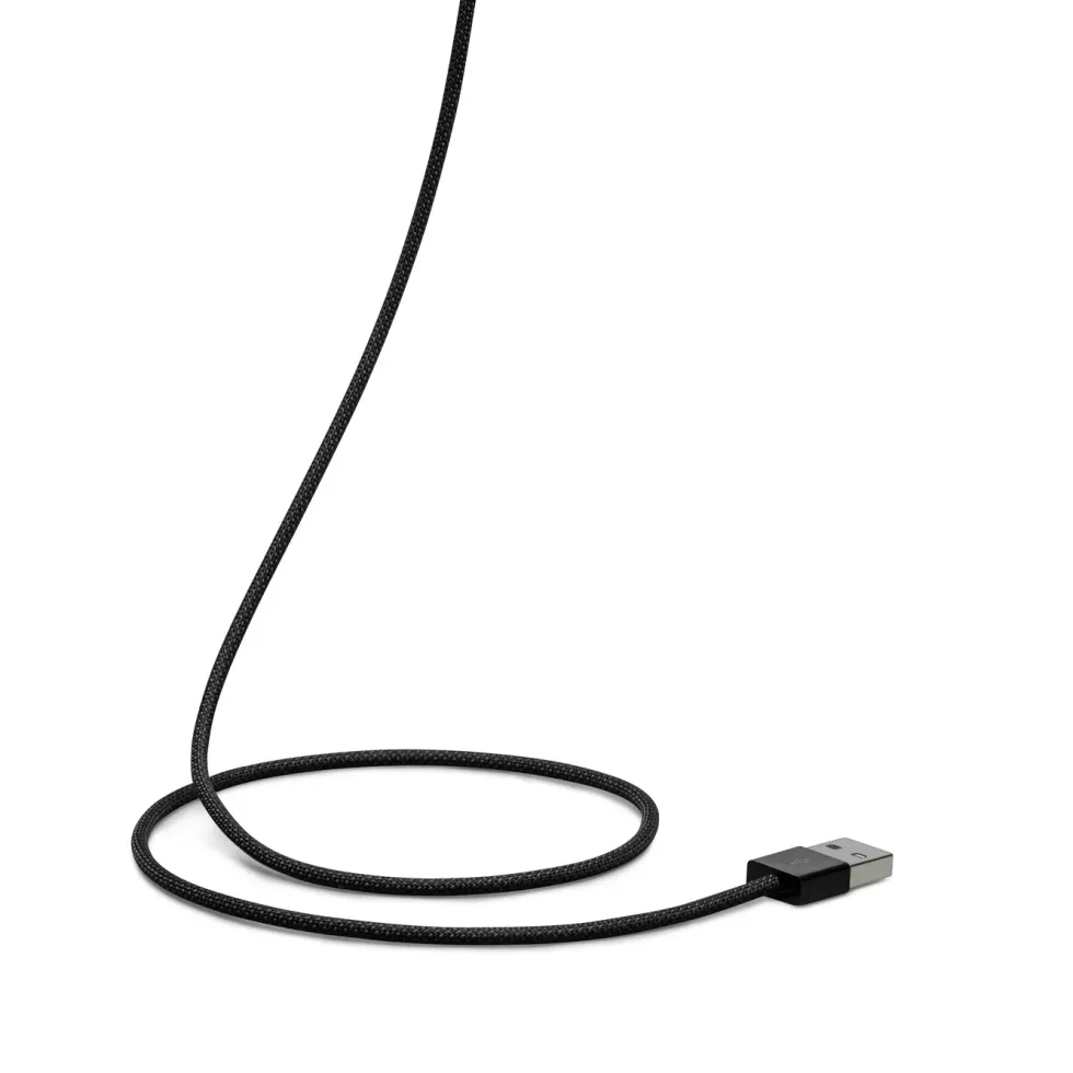 Linocell Flettet USB-A- til Lightning-kabel Svart 1 m