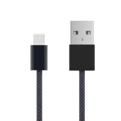 Linocell Flettet USB-A- til Lightning-kabel Svart 1 m