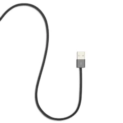 Linocell Flettet USB-A- til Lightning-kabel Svart 2 m