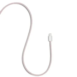 Linocell Flettet USB-C- til Lightning-kabel Rosa 1 m