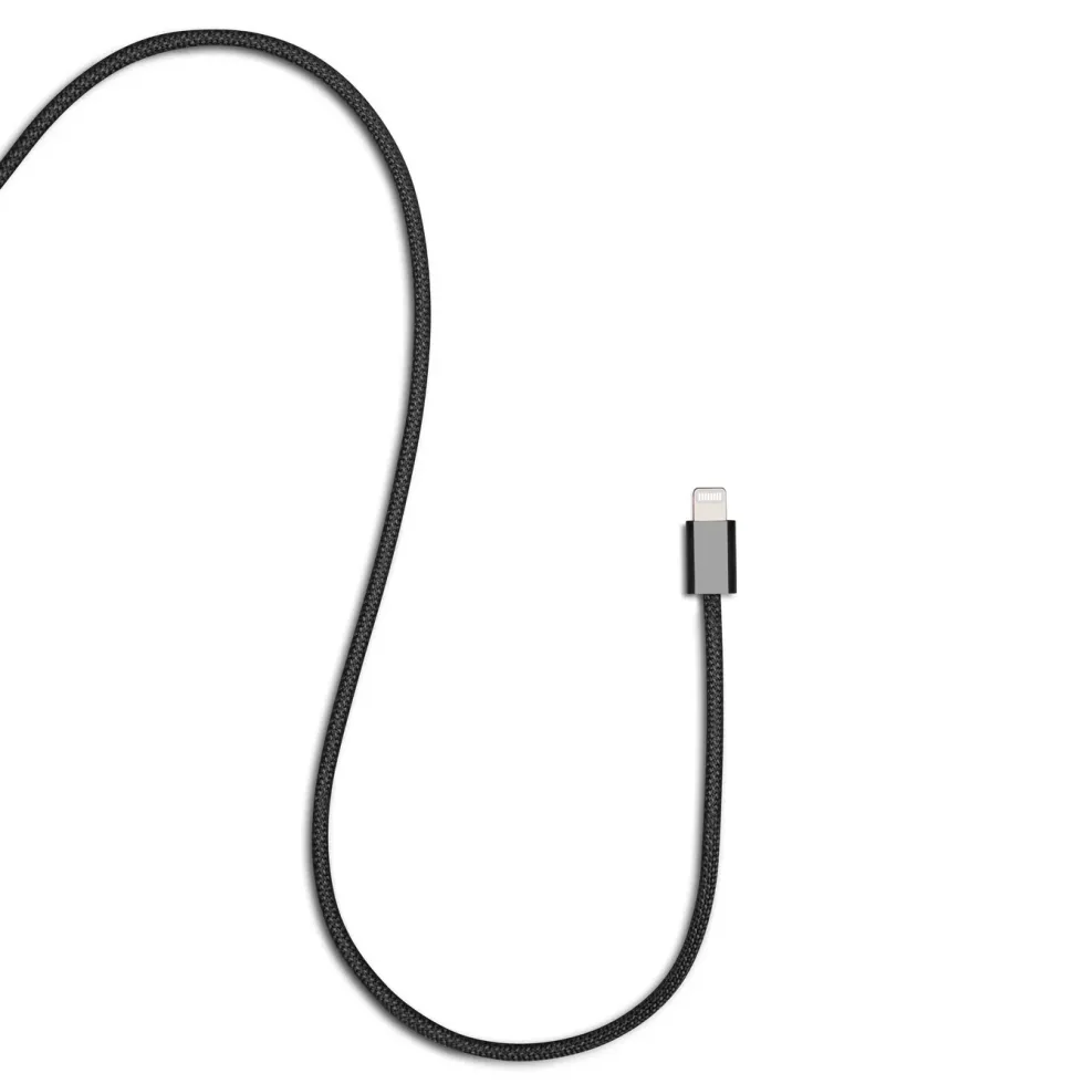 Linocell Flettet USB-C- til Lightning-kabel Svart 0,5 m