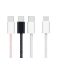 Linocell Flettet USB-C- til Lightning-kabel Hvit 0,5 m