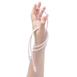 Linocell Flettet USB-C- til Lightning-kabel Rosa 0,5 m
