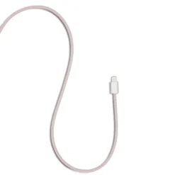 Linocell Flettet USB-C- til Lightning-kabel Rosa 0,5 m