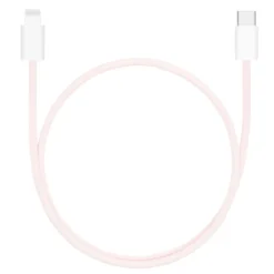 Linocell Flettet USB-C- til Lightning-kabel Rosa 0,5 m