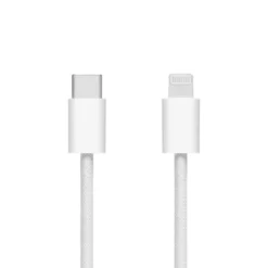 Linocell Flettet USB-C- til Lightning-kabel Hvit 1 m
