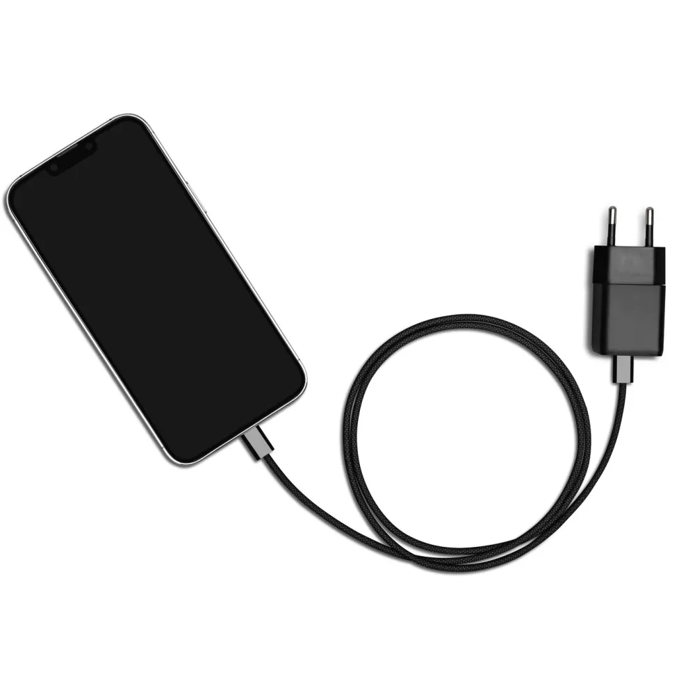 Linocell Flettet USB-C- til USB-C-kabel 60W Svart 0,5 m