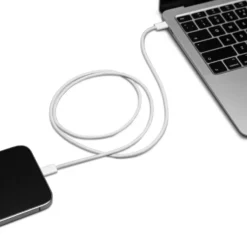Linocell Flettet USB-C- til USB-C-kabel 60W Hvit 2 m