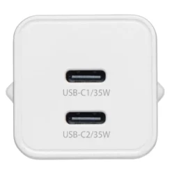Linocell GaN hurtiglader 35 W PD med 2 USB-C-porter Hvit