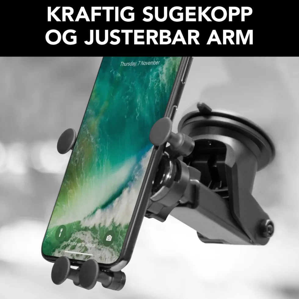 Linocell Mobilholder med hurtigfeste for frontrute