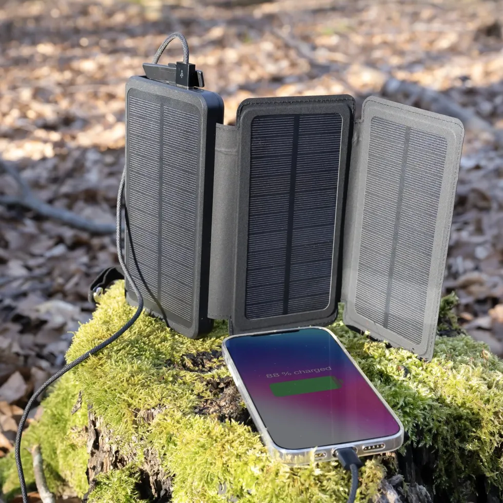 Linocell Powerbank med solcellelading 20 W 8000 mAh