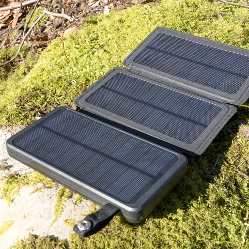Linocell Powerbank med solcellelading 20 W 8000 mAh
