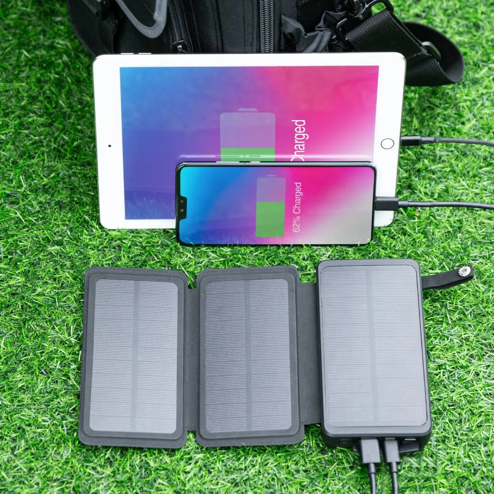 Linocell Powerbank med solcellelading 20 W 8000 mAh