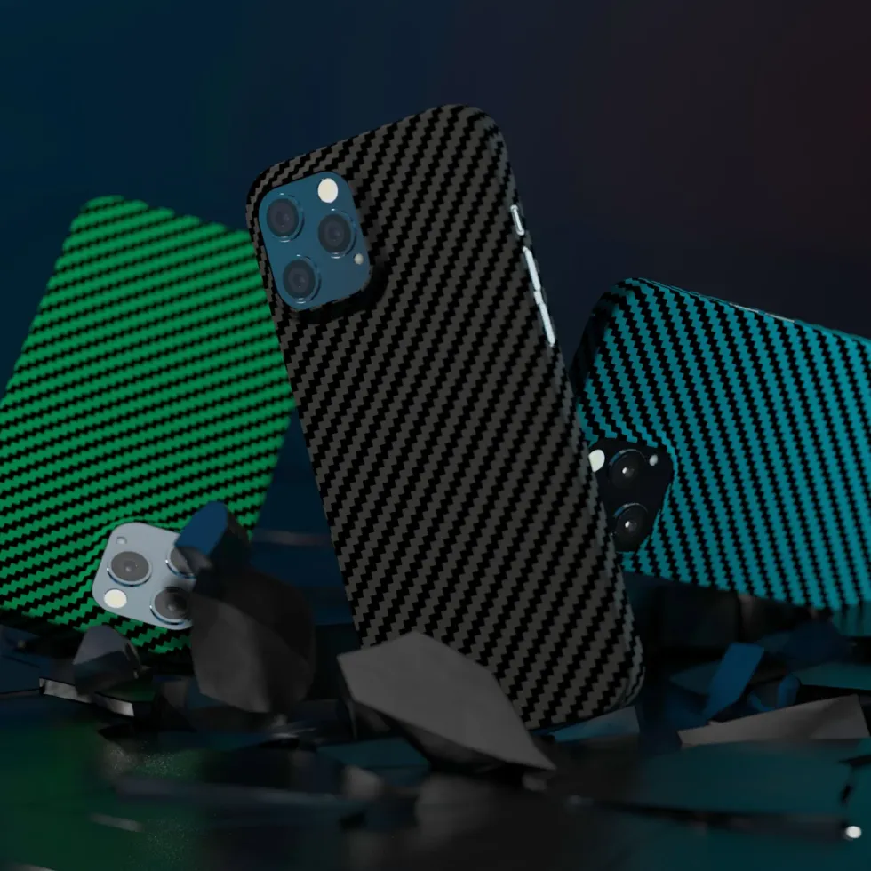 Linocell Premium Kevlar Robust deksel for iPhone 12 Pro Max Grønn