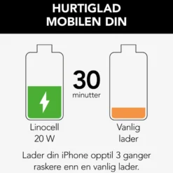 Linocell USB-C-lader med PD 20 W Svart
