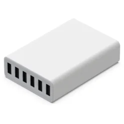 Linocell USB-ladestasjon med 6 porter Hvit