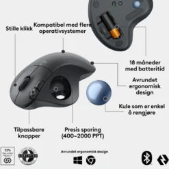 Logitech Ergo M575S Trådløs mus med styrekule