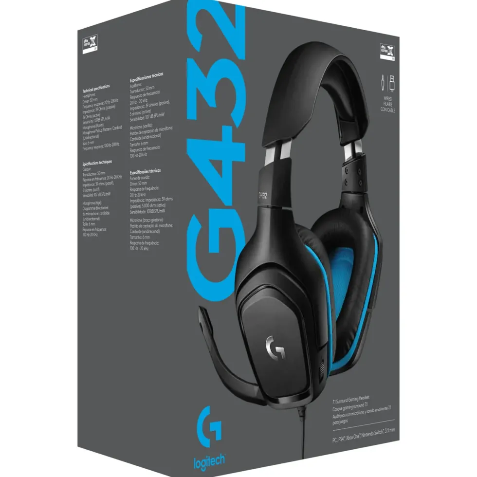 Logitech G 432 Gamingheadset med surroundlyd