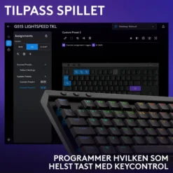 Logitech G515 Lightspeed TKL Trådløst gamingtastatur Linear Svart