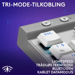 Logitech G515 Lightspeed TKL Trådløst gamingtastatur Tactile Hvit