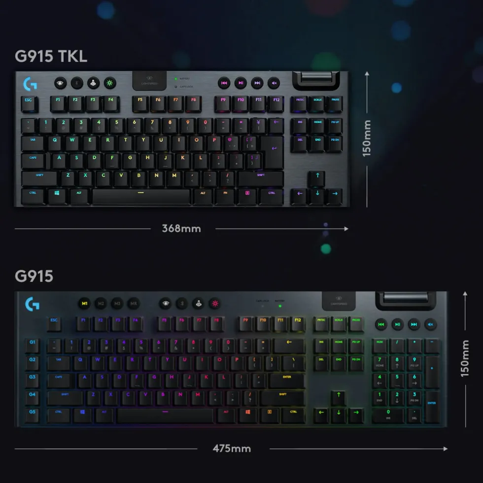Logitech G 915 TKL Mekanisk tastatur GL Clicky Svart