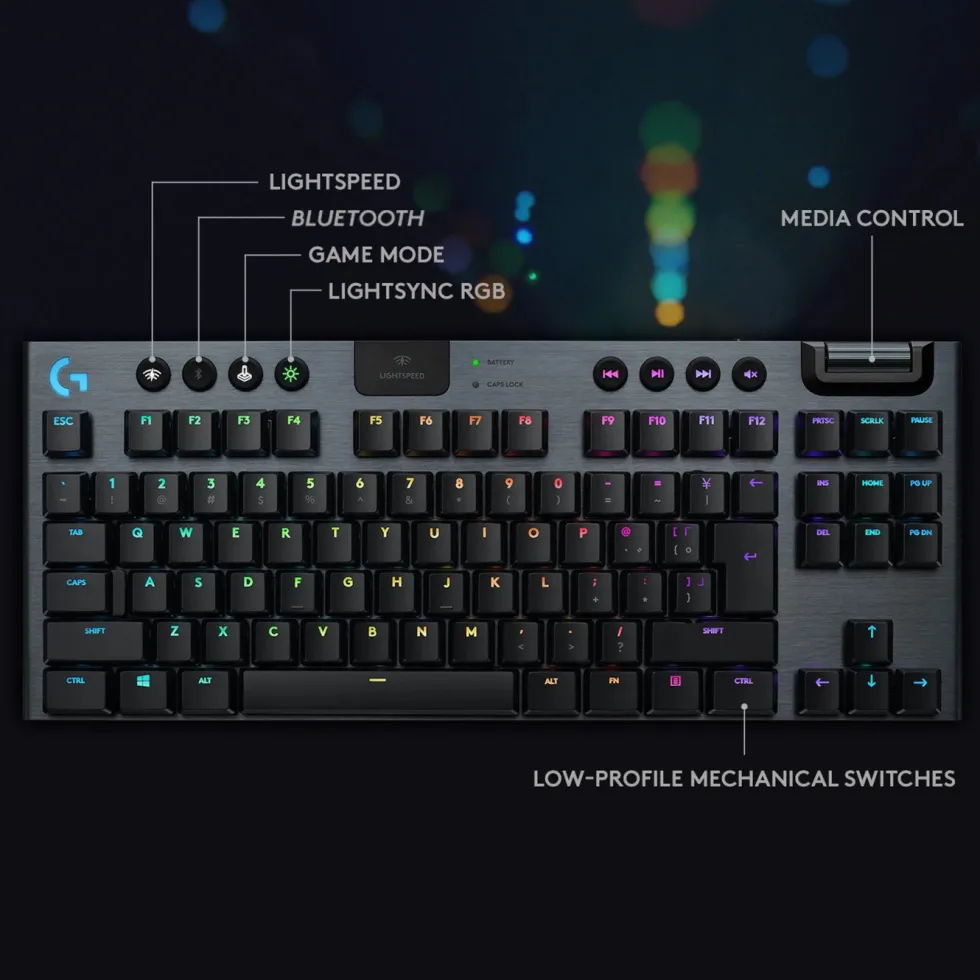 Logitech G 915 TKL Mekanisk tastatur GL Clicky Svart